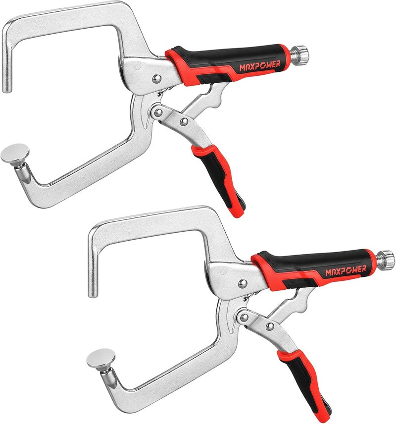 Max Power 12.5-Inch Pocket Hole Clamp, 2 Pack Right Angle Clamp for Woodworking and Pocket Hole Joinery - Image 1